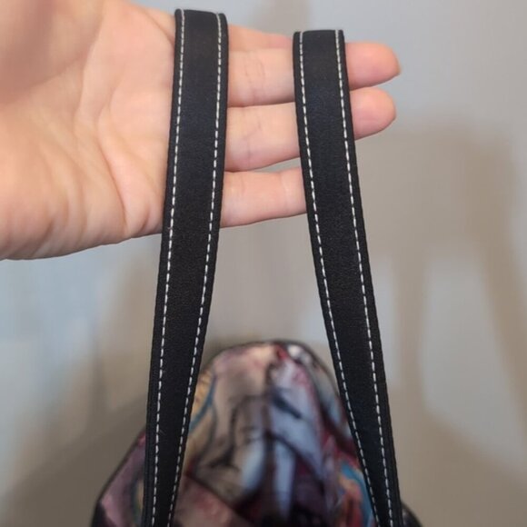 3/$20 Lancome Paris Makeup Tote Bag Shoulder Travel Purse Postcard Stamp Lining - Picture 7 of 8